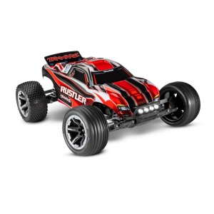 Traxxas Rustler XL-5 2WD 1/10 + Oświetlenie LED - kolorystyka czerwona