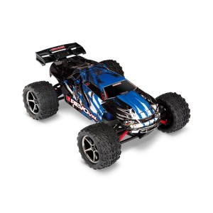 Traxxas E-Revo VXL Monster Truck 4WD 1/16 + TSM (stabilizacja) + Ładowarka USB-C + akumulator - kolorystyka niebieska