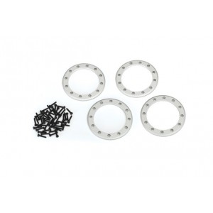 TRAXXAS - pierścienie obręczy Beadlock 2.2" - białe aluminium